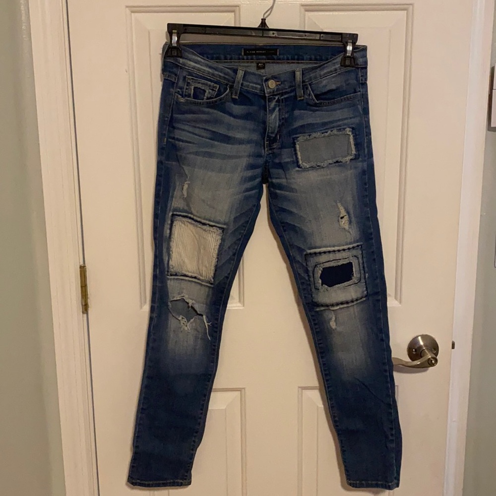 Size 25 Flying Monkey distressed skinny jeans